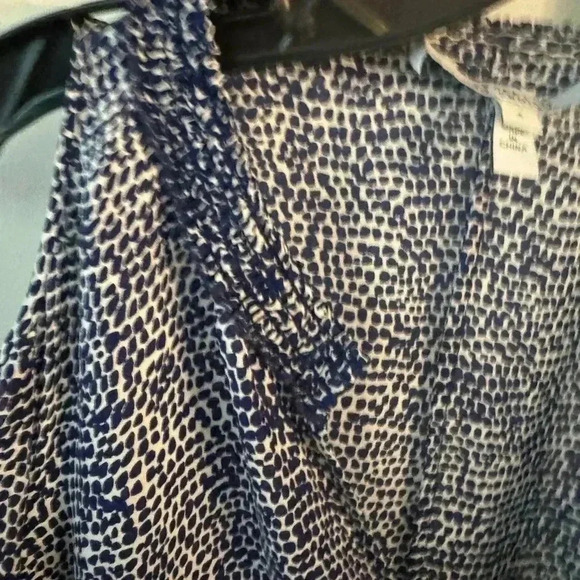 Derek Lam women’s blue & white silk blouse cold shoulders size 8 - Picture 7 of 8